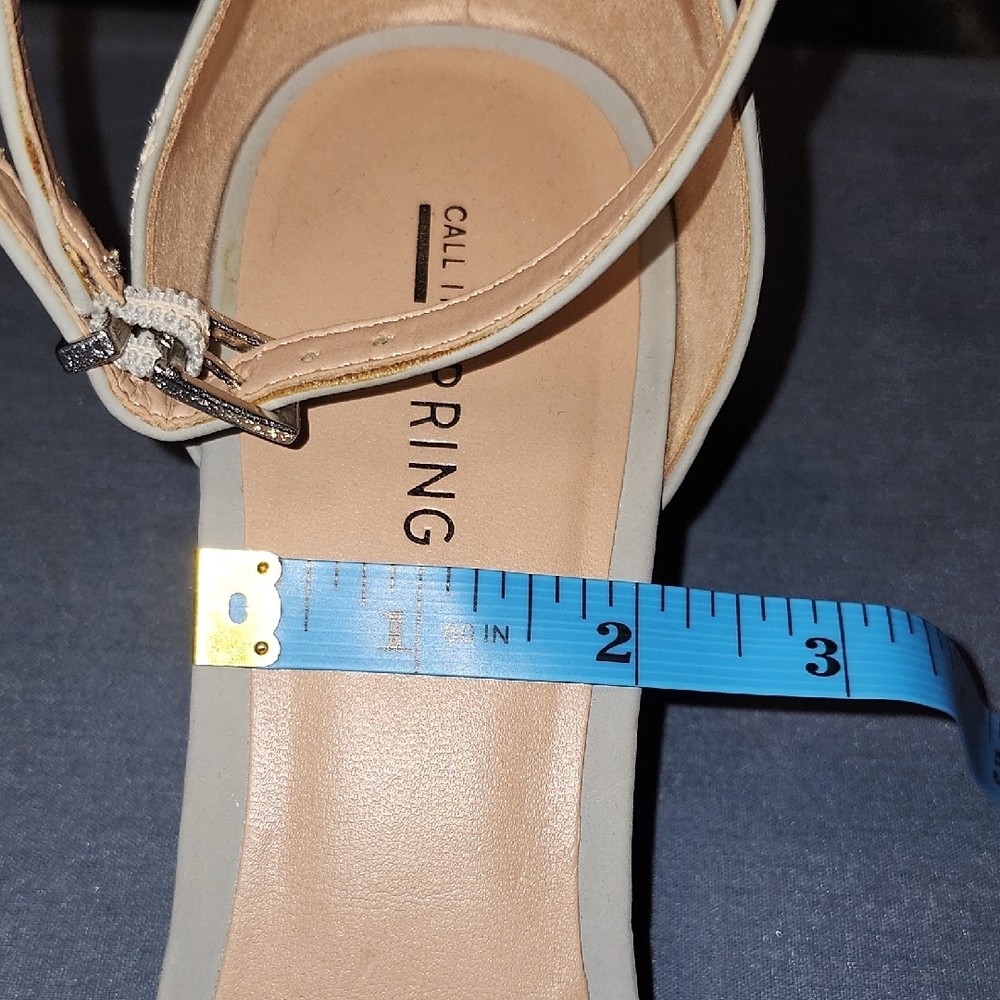 Call It Spring Light Grey Block Heel Sandals - Picture 6 of 6